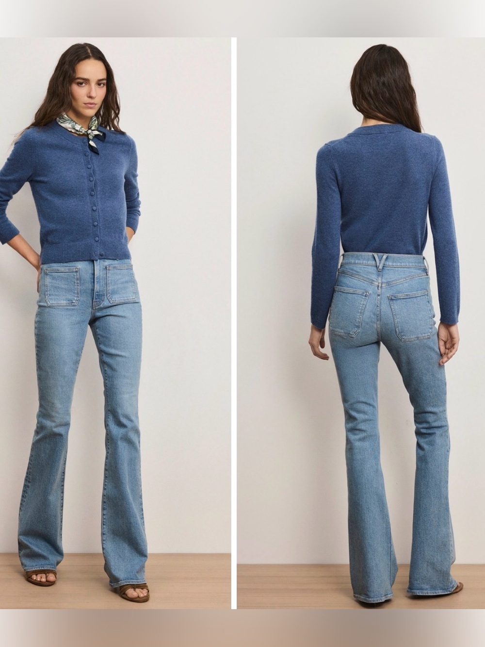 Veronica Beard Beverly Patch-Pocket Stretch-Denim High-Rise jeans size 25